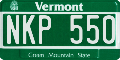 VT license plate NKP550
