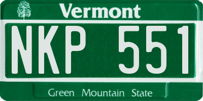 VT license plate NKP551