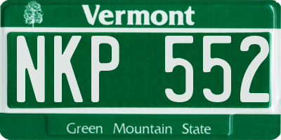 VT license plate NKP552