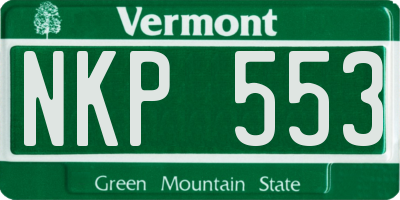 VT license plate NKP553