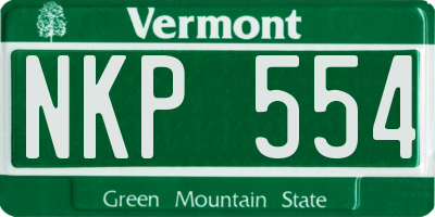 VT license plate NKP554