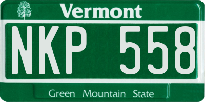 VT license plate NKP558