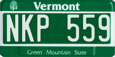 VT license plate NKP559
