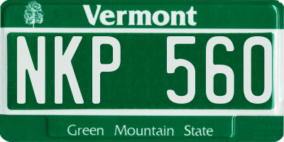VT license plate NKP560
