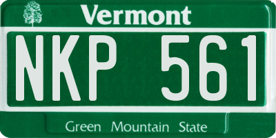VT license plate NKP561