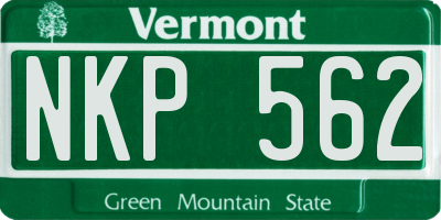 VT license plate NKP562