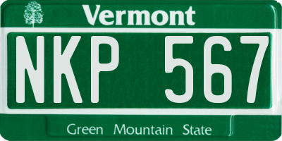 VT license plate NKP567