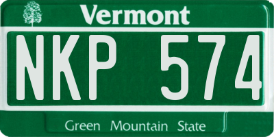 VT license plate NKP574