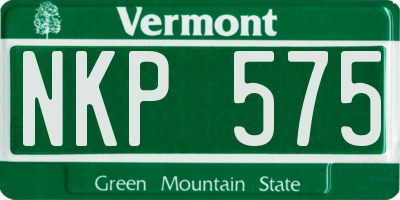 VT license plate NKP575
