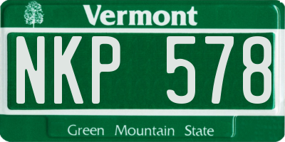 VT license plate NKP578