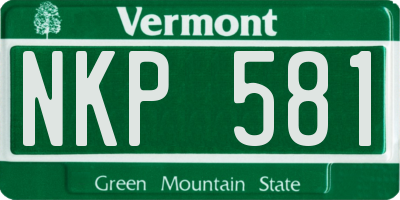 VT license plate NKP581