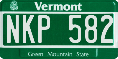 VT license plate NKP582