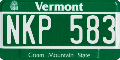VT license plate NKP583