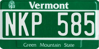 VT license plate NKP585