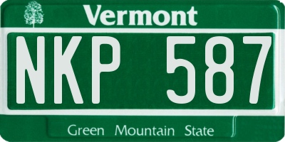 VT license plate NKP587
