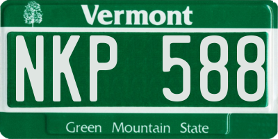 VT license plate NKP588