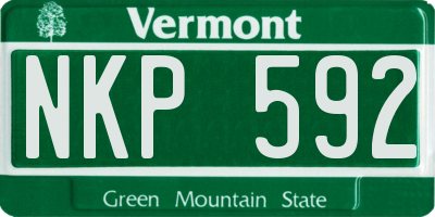 VT license plate NKP592