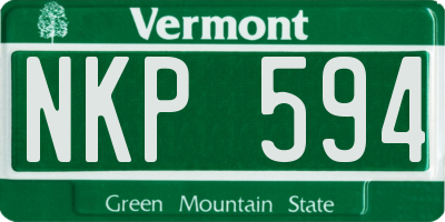 VT license plate NKP594