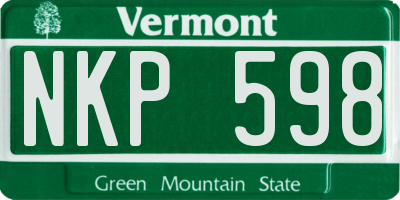 VT license plate NKP598