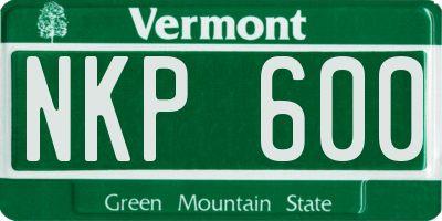 VT license plate NKP600