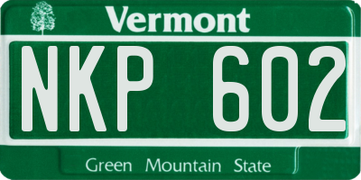 VT license plate NKP602