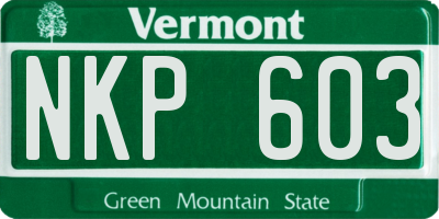 VT license plate NKP603