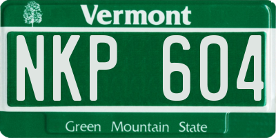 VT license plate NKP604