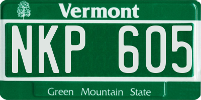 VT license plate NKP605