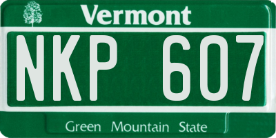 VT license plate NKP607
