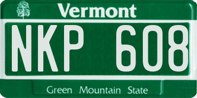 VT license plate NKP608