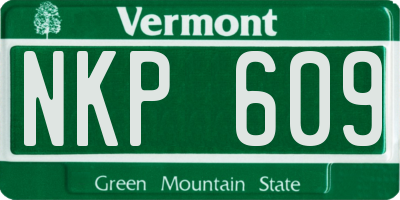 VT license plate NKP609