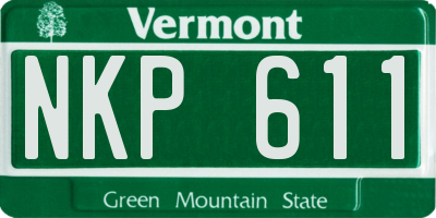 VT license plate NKP611
