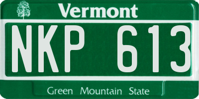 VT license plate NKP613