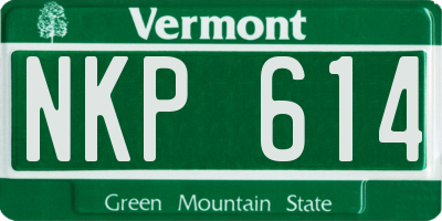 VT license plate NKP614