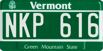 VT license plate NKP616