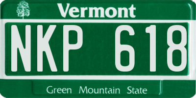 VT license plate NKP618