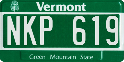 VT license plate NKP619