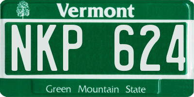 VT license plate NKP624