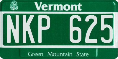 VT license plate NKP625