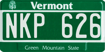 VT license plate NKP626