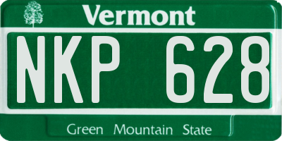 VT license plate NKP628
