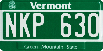 VT license plate NKP630