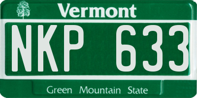 VT license plate NKP633