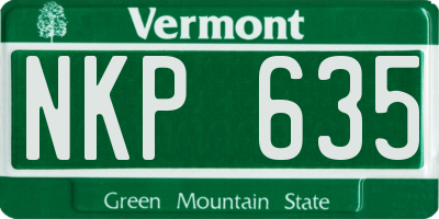 VT license plate NKP635