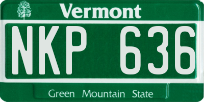 VT license plate NKP636