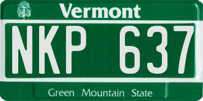 VT license plate NKP637