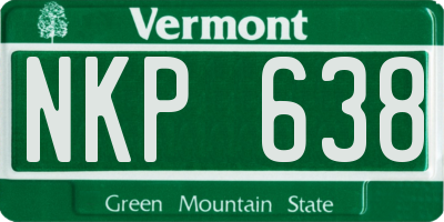 VT license plate NKP638