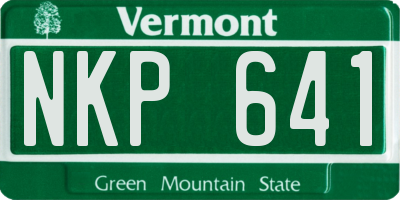 VT license plate NKP641