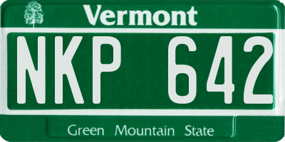 VT license plate NKP642