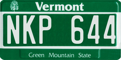 VT license plate NKP644